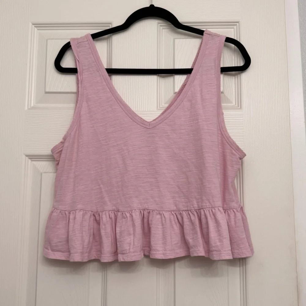 Wild Fable Lilac Sleeveless Peplum Crop Top – Size L